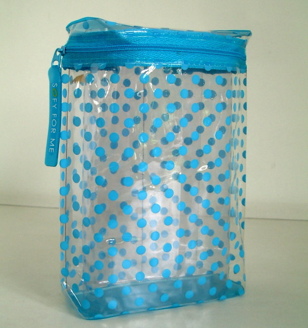 手提包透明袋(藍點高筒)
